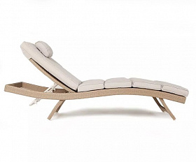 Шезлонг Лиссабон 4SIS из искусственного ротанга, цвет соломенный