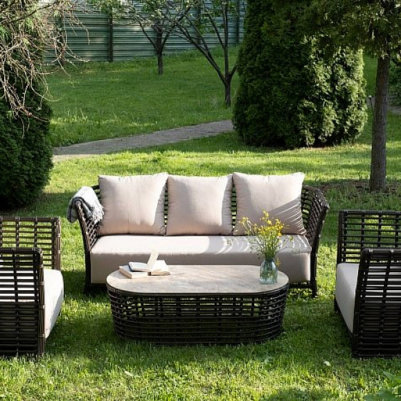 Лаунж-Зона Валенсия 4SIS из искусственного ротанга, цвет бронзовый фото 1