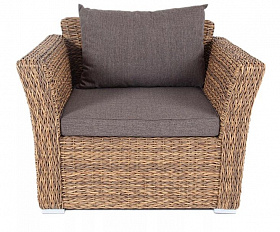 Кресло Капучино 4SIS из искусственного ротанга (гиацинт), цвет соломенный