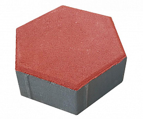 Тротуарная плитка 342 механический завод Шестигранник 80 мм Красный яркий