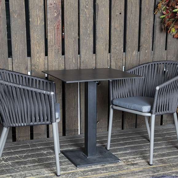 Каффе интерьерный стол из HPL квадратный 80х80см, цвет серый гранит фото 3