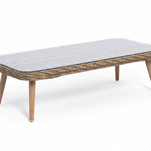 Прованс столик журнальный из ротанга, цвет соломенный фото 2