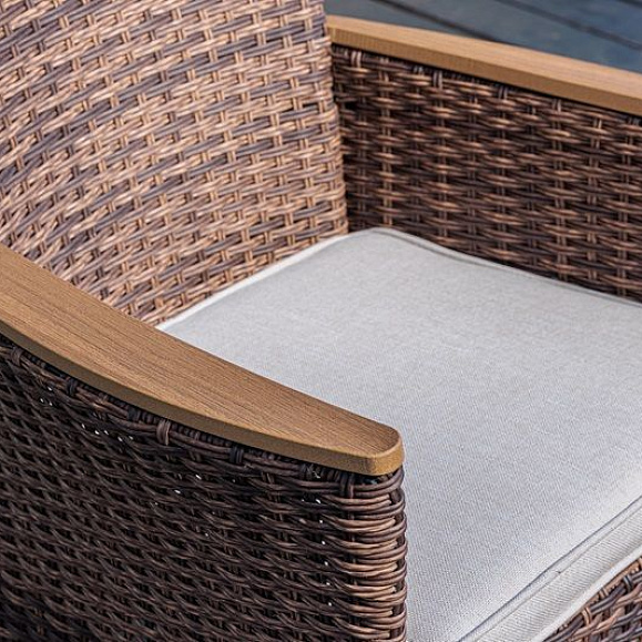 Обеденное кресло Amelia Royal Family из искусственного ротанга, цвет коричневый фото 4