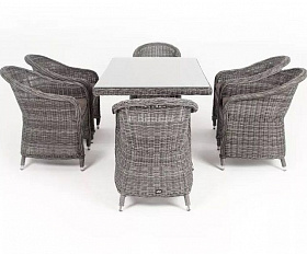 Обеденная группа Эспрессо 4SIS из искусственного ротанга, цвет графит