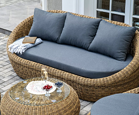 Лаунж-Зона Барселона 4SIS из искусственного ротанга, цвет соломенный