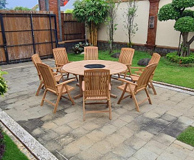 Комплект обеденной мебели Circus-Lerum 8R Brafritid набор натуральный, тик