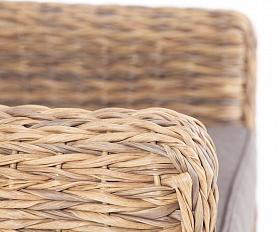 Кресло Кон Панна 4SIS из искусственного ротанга (гиацинт), цвет соломенный