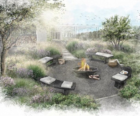 Скамья для костровой зоны SKM180 Concretika 180x35x45 см