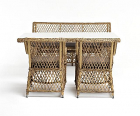 Плетеная обеденная группа Катания 4SIS из искусственного ротанга, цвет соломенный