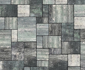 Тротуарная плитка Нобетек Новый город квартет 4НГК6Ф Колормикс №3 Малахит