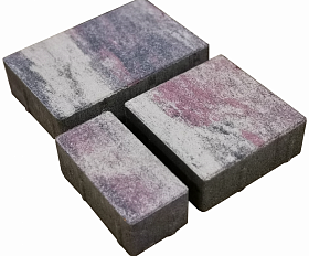 Тротуарная плитка Лидер 40 Провинция Color Mix 60 мм Аметист