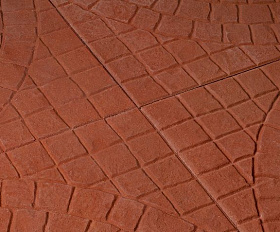 Тротуарная плитка Квадрат 342 механический завод 500х500х40 мм Солнышко, цвет Красный