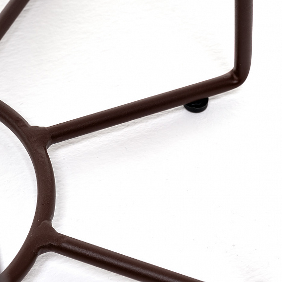 Эквадор журнальный стол из HPL круглый Ø40 H55, каркас из алюминия коричневый (RAL 8016) муар, цвет столешницы дуб фото 2