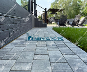 Тротуарная плитка Выбор Старый город Искусственный камень А.1.Фсм.4 40 мм. Шунгит