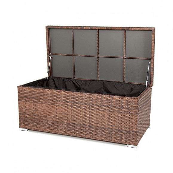 Порту сундук водонепроницаемый из искусственного ротанга, цвет коричневый фото 1