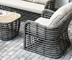 Ницца лаунж-зона из искусственного ротанга, цвет бронзовый