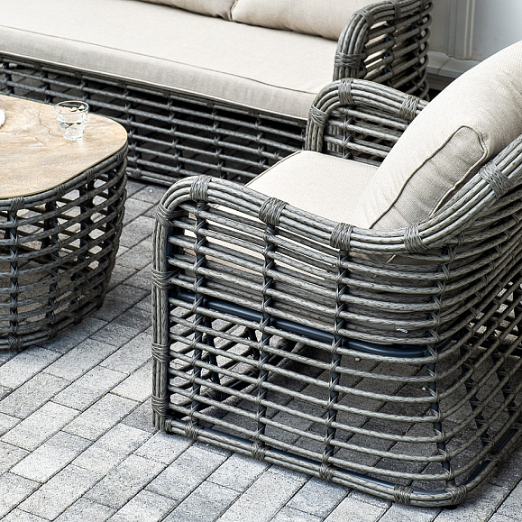 Ницца лаунж-зона из искусственного ротанга, цвет бронзовый фото 6