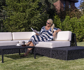 Модульный диван Vitgarden Lounge Set из базальта, цвет черный