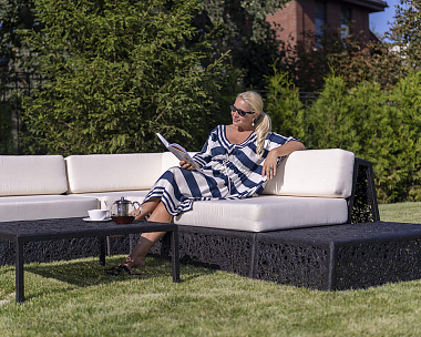 Модульный диван Vitgarden Lounge Set из базальта, цвет черный