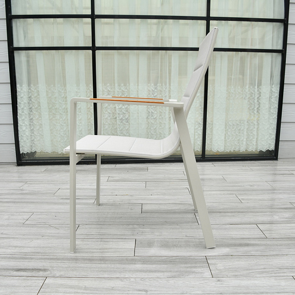 Кейптаун стул алюминиевый, ткань текстилен, цвет белый фото 1