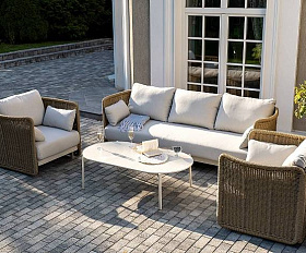 Лаунж-Зона Аликанте 4SIS из искусственного ротанга, цвет соломенный