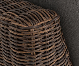 Капри модуль диванный угловой с подушками, цвет коричневый