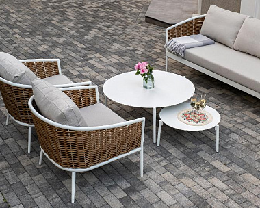 Лаунж-Зона Тоскана 4SIS из искусственного ротанга, цвет соломенный