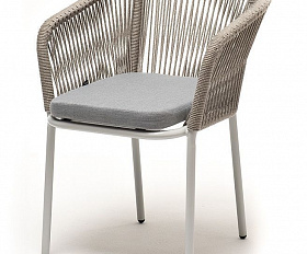 Обеденная группа Аркобалено 4SIS на 4 персоны со стульями "Марсель", каркас белый, роуп цветной