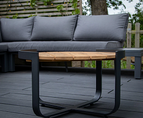 Кофейный столик Boden Brafritid антрацит/натуральный, алюминий/тик