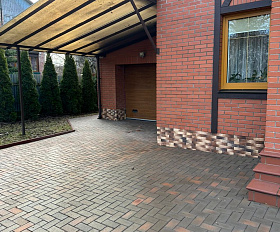 Тротуарная клинкерная брусчатка ЛСР Глазго 200х100х50 мм, темно-красный флешинг