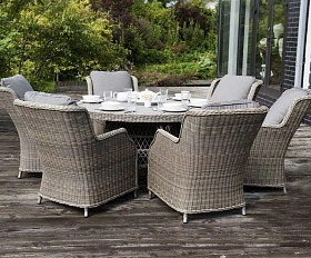 Плетеный стул Неаполь 4SIS из искусственного ротанга, цвет серо-соломенный