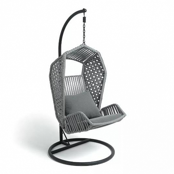 Подвесное кресло Капри 4SIS из искусственного ротанга, цвет серый фото 1