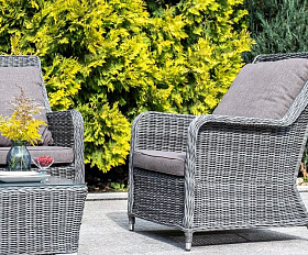 Плетеное кресло Гляссе 4SIS из искусственного ротанга, цвет графит