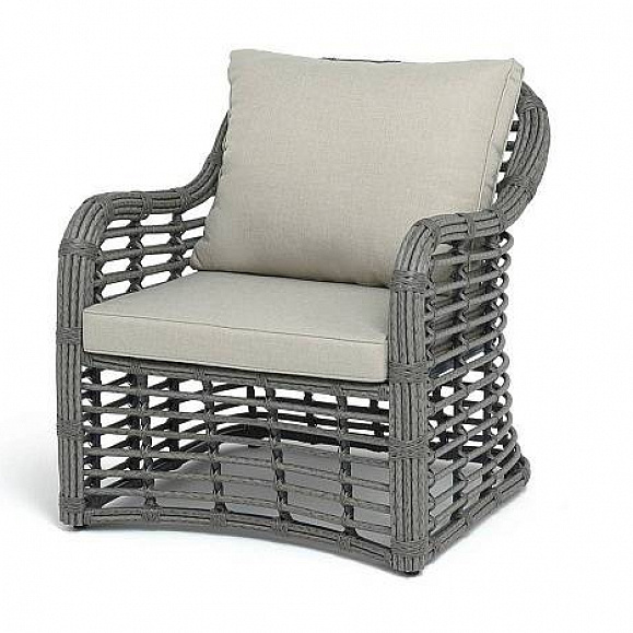 Кресло Ницца 4SIS из искусственного ротанга, цвет серый фото 1