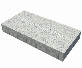 Пошаговая плита для дорожек 600x300x80 мм Терраццо белый с серым