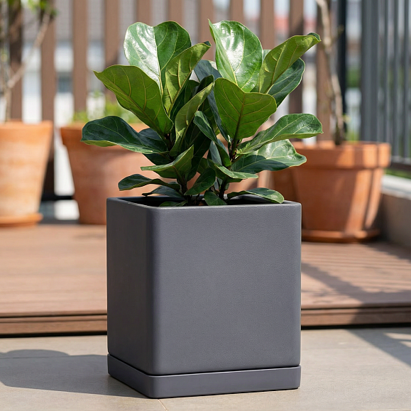 Кашпо TERRAFAKTURA Квадро 40x40x40 Маренго фото 1