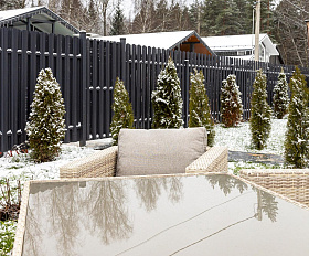 Обеденный комплект Karl Royal Family из искусственного ротанга с обеденным столом, цвет бежевый