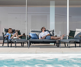 Комплект лаунж мебели Malmo Brafritid с 2-х местным диваном, антрацит/серый, алюминий