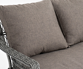 Гранд Латте диван трехместный из искусственного ротанга, цвет графит