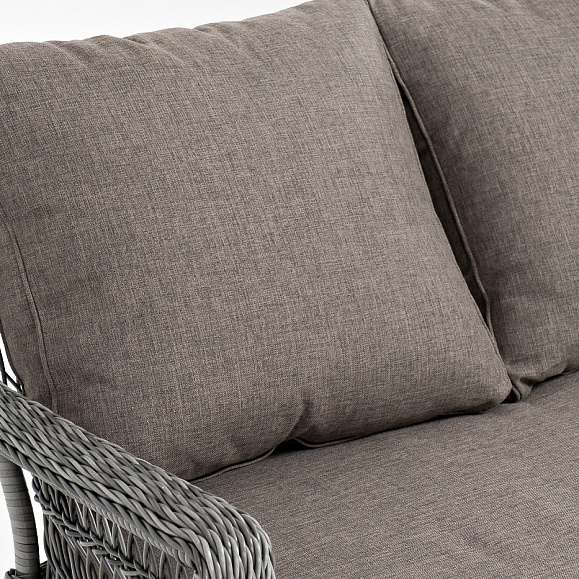 Гранд Латте диван трехместный из искусственного ротанга, цвет графит фото 6