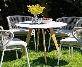 Обеденная группа Фоджа 4SIS из роупа (веревки), цвет бежевый