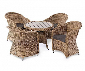 Обеденная детская группа Тильда 4SIS из искусственного ротанга, цвет соломенный