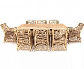 Обеденная группа Витория 4SIS из искусственного ротанга, цвет соломенный