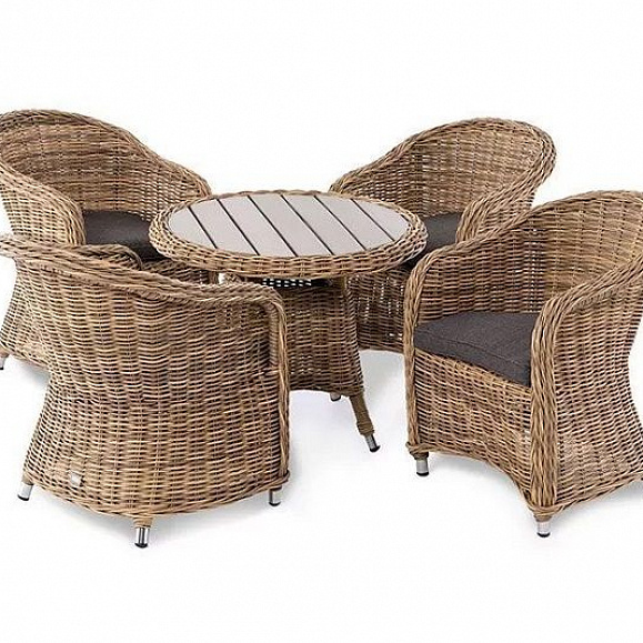 Обеденная детская группа Тильда 4SIS из искусственного ротанга, цвет соломенный фото 1