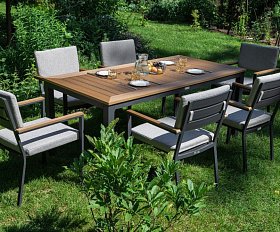 Обеденный комплект Oscar Royal Family со столешницей из поливуда, цвет светло-серый