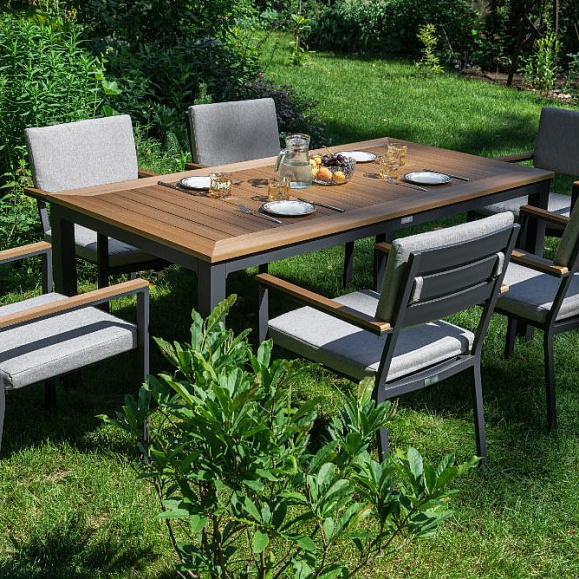 Обеденный комплект Oscar Royal Family со столешницей из поливуда, цвет светло-серый фото 3