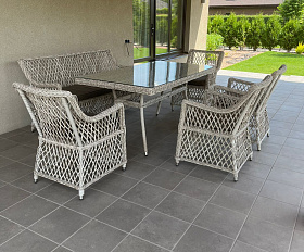 Плетеное кресло Латте 4SIS из искусственного ротанга, цвет бежевый