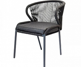 Плетеный стул Милан 4SIS из роупа (веревки), цвет темно-серый