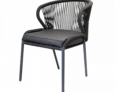 Плетеный стул Милан 4SIS из роупа (веревки), цвет темно-серый