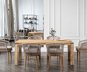 Обеденная группа Мадейра 4SIS из роупа (веревки) на 6 персон, цвет бежевый